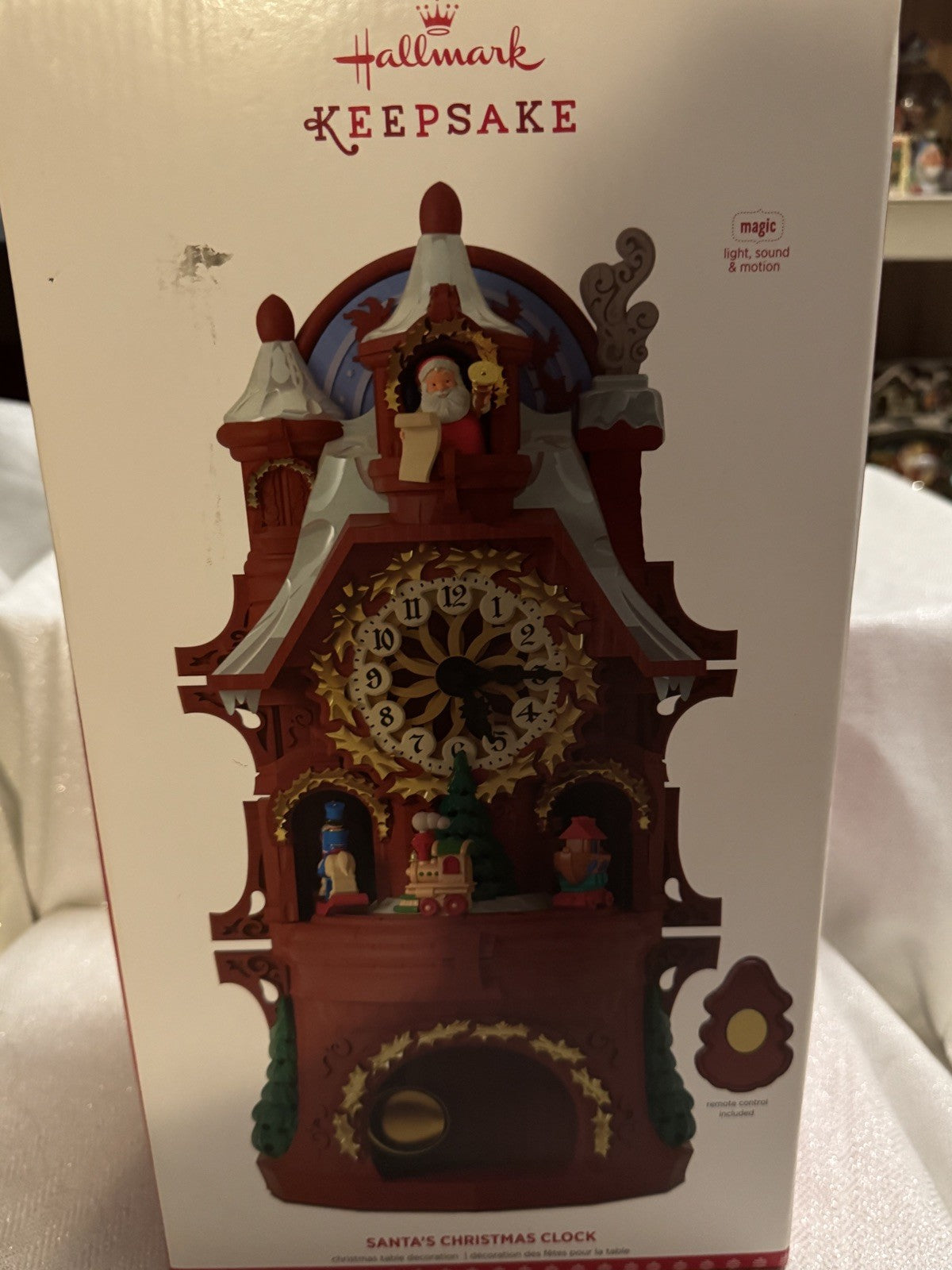 2017 HALLMARK KEEPSAKE SANTA’S CHRISTMAS CLOCK MAGIC LIGHTS SOUND REMOTE UN HALLMARK - KOEEK