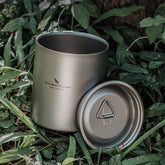 350ml Double Walled Titanium Tea Cup with Lid Outdoor Indoor Coffee Water Mug 07FC0E-D4 - KOEEK