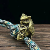2pcs Brass Owl Skull Beads Lanyard EDC Bead Knife Paracord Bead Pendant DIY Bead 07FC0E-D4 - KOEEK