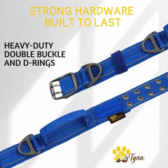 Heavy Duty Dog Collar for Large Dogs - Reflective Royal Blue 07FC0E-D4 - KOEEK