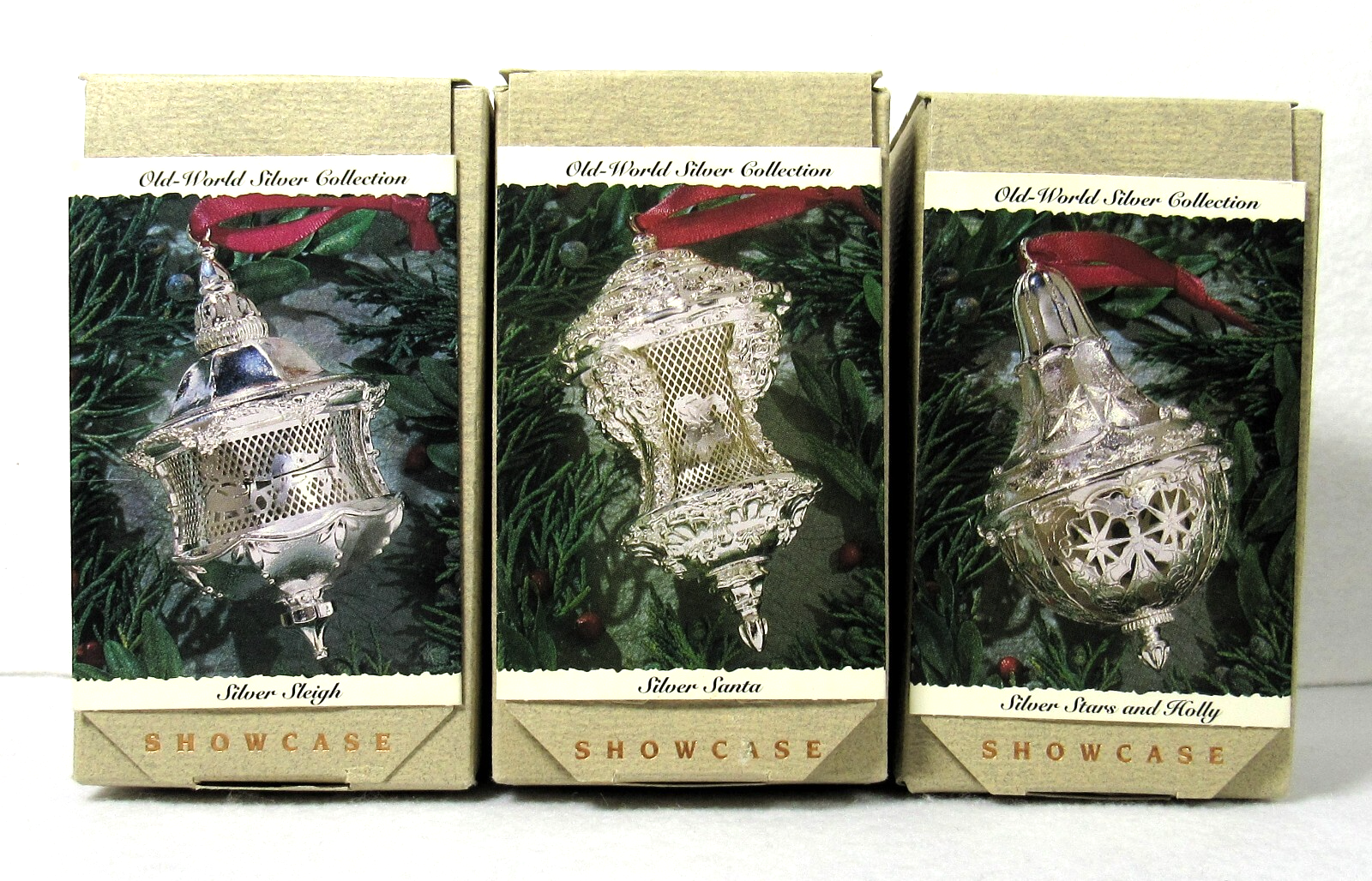 1993 Hallmark Ornament Old World Silver-plate Showcase Collection Lot of 3 HALLMARK - KOEEK