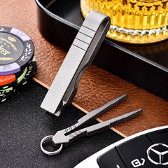 EDC Titanium Keychain Fast Release Belt Buckle with Tweezers Portable Key Chain 07FC0E-D4 - KOEEK