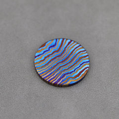 Titanium-Damuscus Timascus Worry Coin OD26-30mm * T1mm - Mokuti 07FC0E-D4 - KOEEK