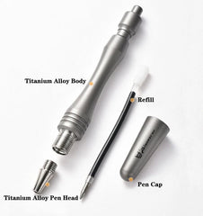 Mini Titanium Alloy Ballpoint Pen Signature Writing Pen Business Office EDC Gift 07FC0E-D4 - KOEEK