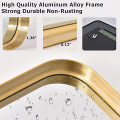 30 x22 Inch Gold Bathroom Mirror for Wall,Aluminum Alloy Frame Rectangular Wall