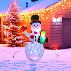 5ft Inflatable Snowman Christmas with Built-in Rotating LED Lights Decorations 07FC0E-D4 - KOEEK