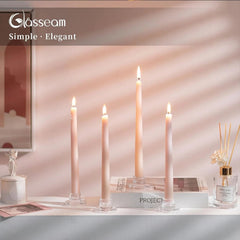 Glass Tapered Candlestick Holders: 10Pcs Small Taper Candle Holders 07FC0E-D4 - KOEEK