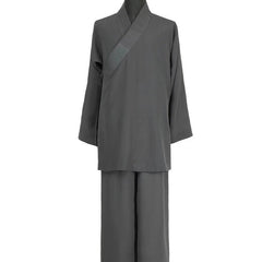 Buddhist Shaolin Monk Robe Linen Kung Fu Suit Meditation Uniforms Full Set 07FC0E-D4 - KOEEK