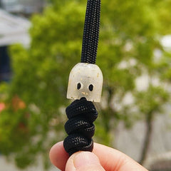 Resin Knife Lanyard Bead Keychain Paracord Pendant Glow in the dark Ghost EDC 07FC0E-D4 - KOEEK