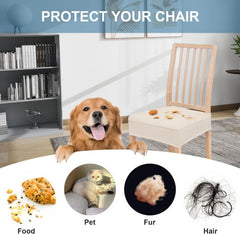 Stretch Jacquard Seat Covers Set of 6, Removable Chair Seat Protector Slipcovers