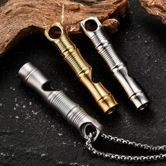 EDC Mini Titanium Emergency Whistle Survival Safety Whistle Outdoor Camping Gift 07FC0E-D4 - KOEEK