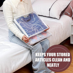 6 Pieces Sweater Storage Bags Plastic Clear PVC Clothes Storage Bags with Zipper 07FC0E-D4 - KOEEK