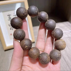 20mm Beads Natural Grade A Agarwood Men Woman Bracelet Buddha Prayer Beads 07FC0E-D4 - KOEEK