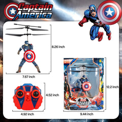 Marvel Avengers Captain America RC Helicopter with LED Lights and Gyro Stabilize MARVEL - KOEEK