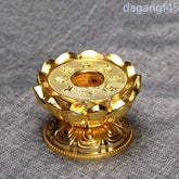 8.5cm Alloy Zhuanjin Wheel Base Eight Auspicious Signs Lotus Buddha Statue Base 07FC0E-D4 - KOEEK