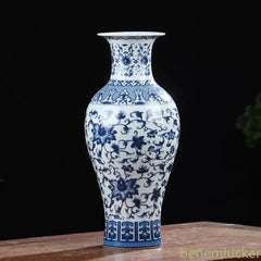 14.17" Chinese Retro Jingdezhen Blue and White Porcelain Vase Home Decoration 07FC0E-D4 - KOEEK