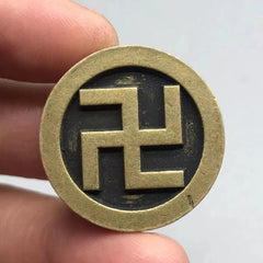 26mm China Old Pure Copper Swastika Coin Pendant Amulet Coin Collection 07FC0E-D4 - KOEEK