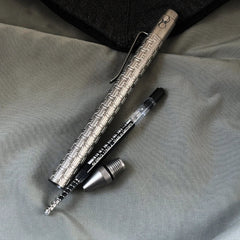 Pocket Titanium Double Locked Ballpoint Pen Lock Pattern Surface Design EDC Pen 07FC0E-D4 - KOEEK
