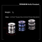 Titanium Alloy Pendant Tassel Rope Knife Titanium Alloy Beads Camping EDC Tool 07FC0E-D4 - KOEEK