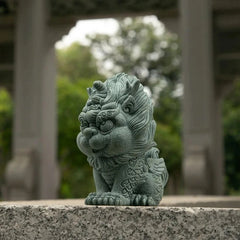 7cmChinese Rui Beast Luck Kirin Statue Green Stone Feng Shui Decoration Tea Pet 07FC0E-D4 - KOEEK