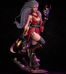 1/24 Resin Fantasy Female Warrior Unpainted Unassembled 6332 07FC0E-D4 - KOEEK