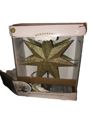 Wondershop Gold Glitter Star Tree Topper Christmas LED Lit Projection Lights WONDERSHOP - KOEEK