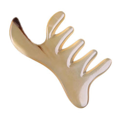 Natural White Yak Horn Head Massage Meridian Comb Gua Sha Board 天然白牦牛角头部按摩经络梳 07FC0E-D4 - KOEEK