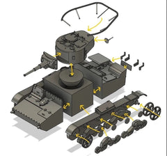 1:35Soviet T-26 Light Tank Assembled ModelStatic Military Vehicle DesktopOrnamen 07FC0E-D4 - KOEEK