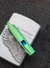 EDC Green Titanium Alloy Whistle Keychain Pendant Necklace Outdoor Survival Tool 07FC0E-D4 - KOEEK