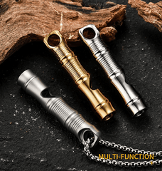 Mini Titanium Alloy Whistle Necklace Lanyard DIY EDC Survival Key chain EDC Tool 07FC0E-D4 - KOEEK