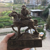 18x14cm Vietnamese Agarwood Carved Wealth Figurine Feng Shui Decor Sculpture 07FC0E-D4 - KOEEK