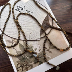 Crossbody Chain Old Sandalwood Multi-use Prayer Beads Chinese Style Necklace 07FC0E-D4 - KOEEK