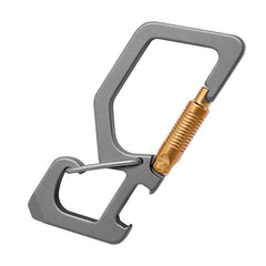EDC Titanium Keychain Multi Tools Bottle Opener Crowbar Double Hanging Buckle 07FC0E-D4 - KOEEK