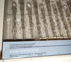 2001 Hallmark Hand-Twisted Frostlight Glistening Icicles Glass Set of 12 HALLMARK - KOEEK