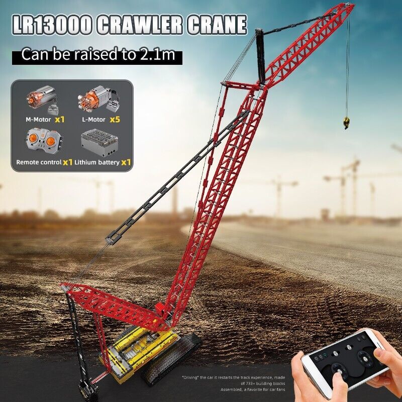 new Mould King 17015 Crawler Crane Building Block Remote Control Motor Kit Toy MOC MOULD KING - KOEEK
