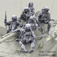 1/35 Resin Model Kit Modern Special Forces Riding 7 Figure Unassembled Unpainted 07FC0E-D4 - KOEEK