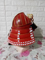 1:1 Wearable Japanese Samurai Armor Helmet Warrior Red Cosplay Costume Prop Hat 07FC0E-D4 - KOEEK