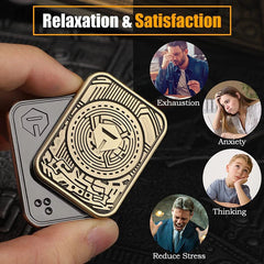 Metal Fidget Spinner Toy Clicker Poker Slider Push Card Pocket Haptic EDC Toys 07FC0E-D4 - KOEEK