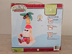 Gemmy Airblown Inflatable 6FT Beach Santa w/Palm Tree Lights Up Walgreens GEMMY - KOEEK