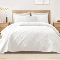 Full Queen Size Quilt Set ,Modern Striped Pattern,3 Pieces Summer Lightweight 07FC0E-D4 - KOEEK