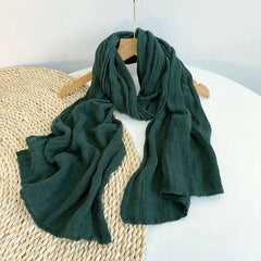 Mens Cotton Linen Scarf Breathable Plain Color Unisex Shawl Neckerchief Scarves 07FC0E-D4 - KOEEK