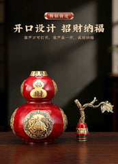 Brass Bagua Gourd Figurine With Lid Feng Shui Home Decor Housewarming Gift 07FC0E-D4 - KOEEK