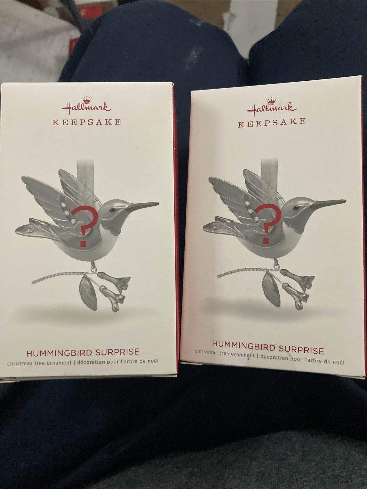 2- 2018 HALLMARK KEEPSAKE ORNAMENT HUMMINGBIRD SURPRISE---UNOPENED HALLMARK - KOEEK