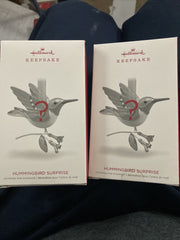 2- 2018 HALLMARK KEEPSAKE ORNAMENT HUMMINGBIRD SURPRISE---UNOPENED HALLMARK - KOEEK