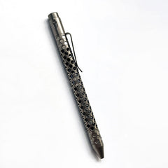 TC4 Titanium Pocket Double Locked Ball Pen Lightweight Hollowed Design EDC Pen 07FC0E-D4 - KOEEK