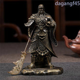 14cm Resin Chinese Guan Gong Feng Shui Buddha Statue Bronze Color Ornaments 07FC0E-D4 - KOEEK