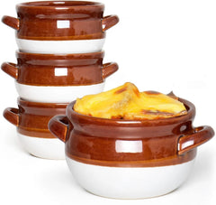 French Onion Soup Bowls with Handles, 16 Oz Ceramic Soup Serving Bowl Crocks 07FC0E-D4 - KOEEK