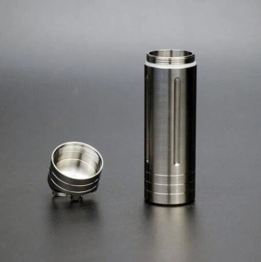EDC Titanium Alloy Waterproof Case Portable Pill Medicine Capsule Storage Box 07FC0E-D4 - KOEEK