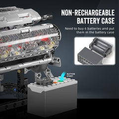 new Mould King 10088 V-Type 8-Cylinder Engine Vehicle Motor Building Block Toy MOC MOULD KING - KOEEK