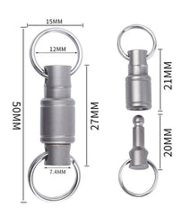 EDC TC4 Titanium Insert Buckle Gimbal Ring Portable Double Keychain Pendant Tool EDC - KOEEK